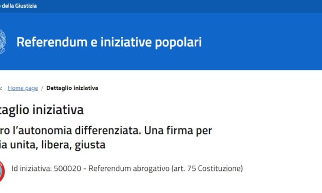 È on line la piattaforma pubblica e gratuita per sottoscrivere il referendum abrogativo dell’Autonomia differenziata: firmate, firmate, firmate…